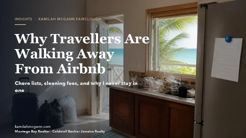 Cover: Is Airbnb on the Decline? A vacation rental kitchen with dishes and a chore list